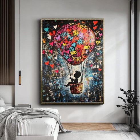 Banksy Stili Balon Tablo