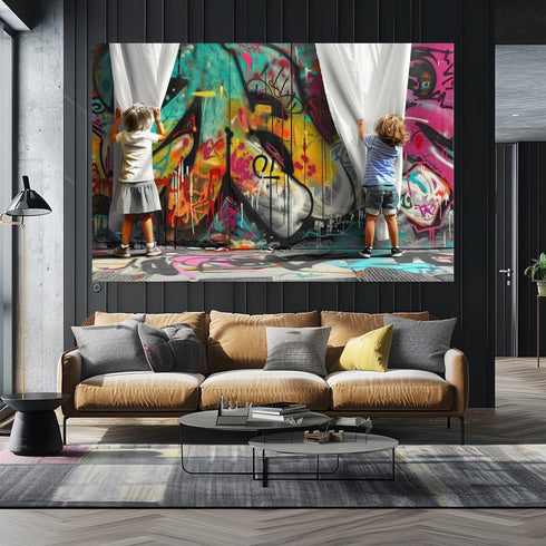 Frida Kahlo Stili Graffiti Tablo