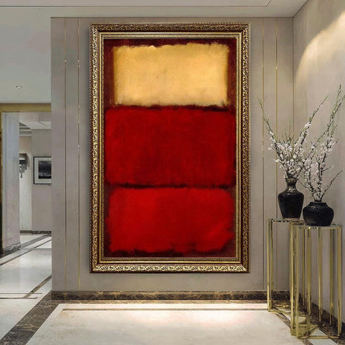 Minimalist Mark Rothko Kırmızı ve Krem Tablo
