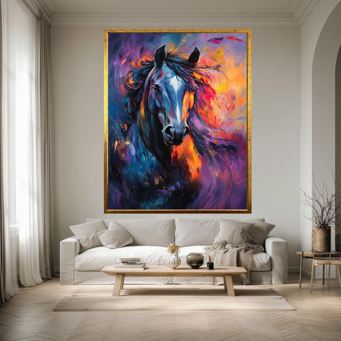 Renkli Yağlı Boya Efektli Kanvas Tablo