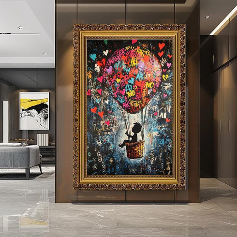 Banksy Stili Balon Tablo