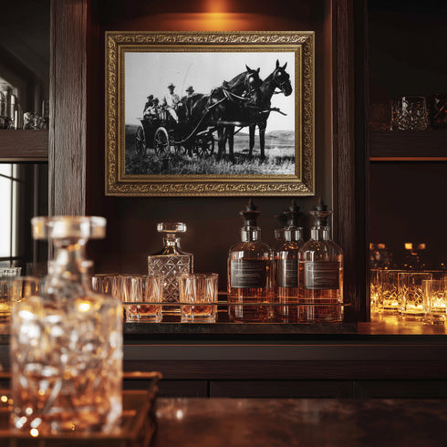 Atatürk Faytonda Tarihi Fotoğraf Kanvas Tablo Siyah Beyaz Nostaljik Duvar Dekoru