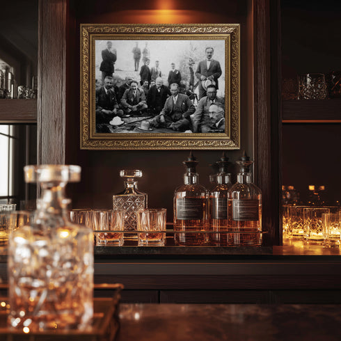 Atatürk Doğa Gezisi Arşiv Fotoğrafı Kanvas Tablo Siyah Beyaz Tarihi Duvar Dekoru