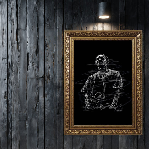 Travis Scott Scribble Art Kanvas Tablo | Hypebeast ve Streetwear Duvar Dekoru |