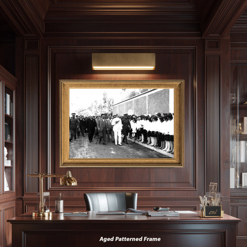 Atatürk Öğrencilerle Buluşma Arşiv Fotoğrafı Kanvas Tablo Siyah Beyaz Tarihi Dekor