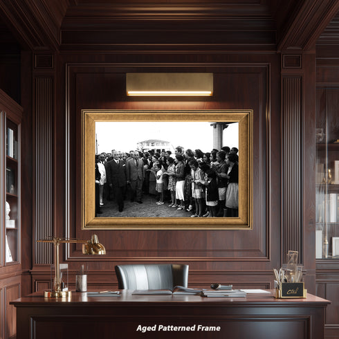 Atatürk ve Devlet Adamları Bahçe Sohbeti Tarihi Fotoğraf Kanvas Tablo Siyah Beyaz Nostaljik Duvar Dekoru