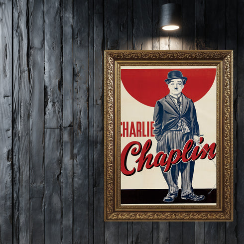 Charlie Chaplin Retro Sinema Posteri | Klasik Komedi Efsanesi ve Şarlo Karakteri Duvar Sanatı