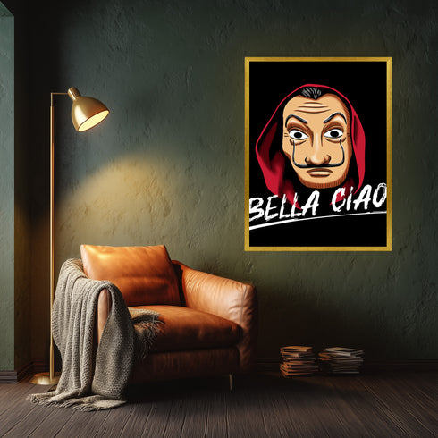 La Casa De Papel Salvador Dali Maskesi ve Bella Ciao Kanvas Tablo | Netflix Fenomen Dizi ve Soygun Temalı Duvar Sanatı
