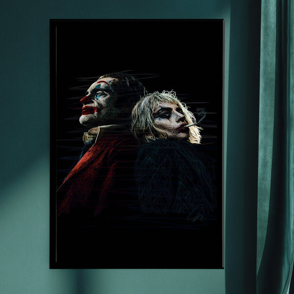 Joker Suicide Squad Scribble Art Kanvas Tablo | DC Comics Kötü Adam (Villain) Duvar Sanatı | Modern Sinema Posteri