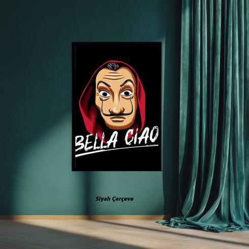 La Casa De Papel Salvador Dali Maskesi ve Bella Ciao Kanvas Tablo | Netflix Fenomen Dizi ve Soygun Temalı Duvar Sanatı