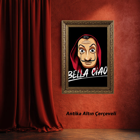La Casa De Papel Salvador Dali Maskesi ve Bella Ciao Kanvas Tablo | Netflix Fenomen Dizi ve Soygun Temalı Duvar Sanatı