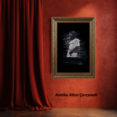 Juice WRLD 999 Scribble Art Kanvas Tablo | Emo Rap ve Hip Hop Müzik Efsanesi Duvar Sanatı | Konser Performans Baskı