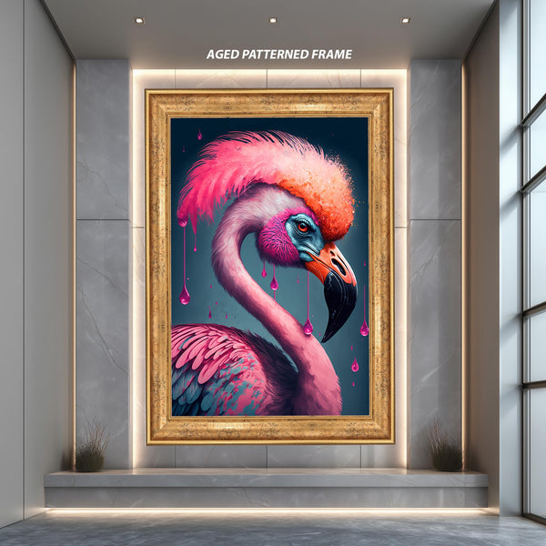 Surreal Flamingo Wall Art, Vibrant Pink Bird Print, Modern Colorful Animal Artwork for Home Decor