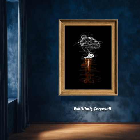 Travis Scott Yangın Musluğu Üzerinde Scribble Art Kanvas Tablo | Nike Sneaker ve Streetwear Duvar Dekoru | Urban Hip Hop Baskı