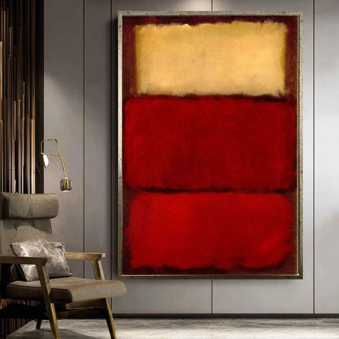 Minimalist Mark Rothko Kırmızı ve Krem Tablo