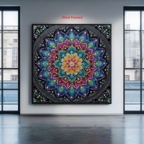 Kare Renkli Mandala Tablo