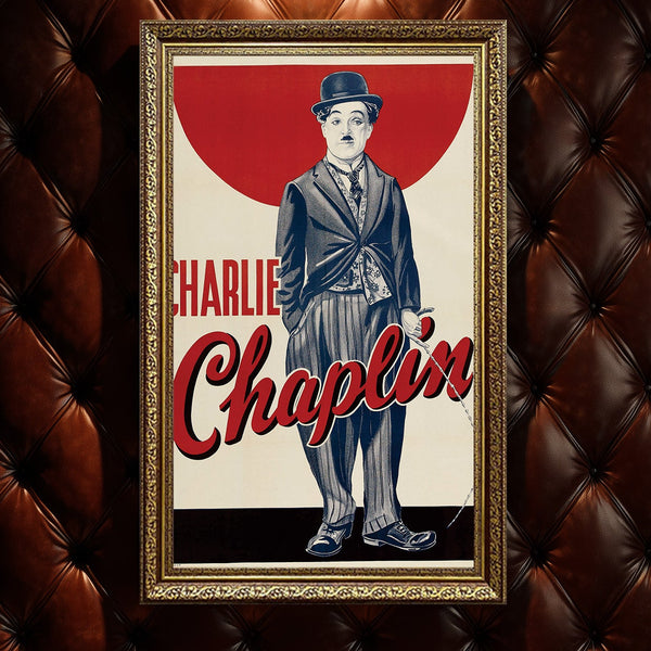 Charlie Chaplin Retro Sinema Posteri | Klasik Komedi Efsanesi ve Şarlo Karakteri Duvar Sanatı