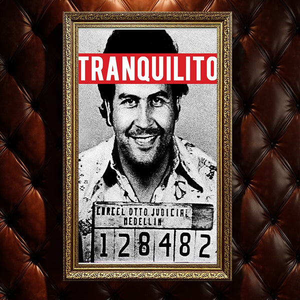 Pablo Escobar "Tranquilito" Sabıka Fotoğrafı Kanvas Tablo | Medellin Karteli Retro Narcos ve Pop Art Duvar Sanatı