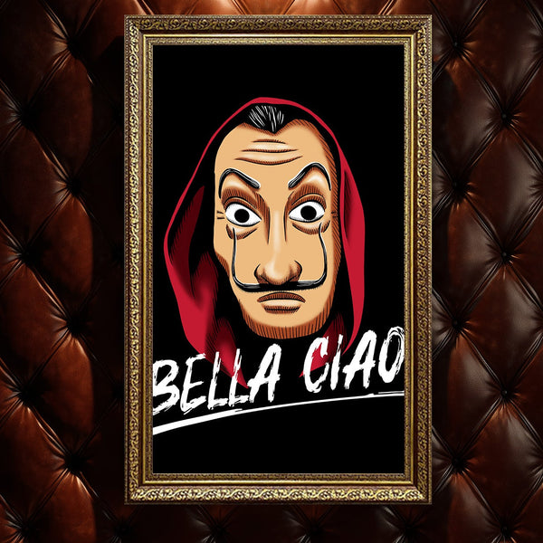 La Casa De Papel Salvador Dali Maskesi ve Bella Ciao Kanvas Tablo | Netflix Fenomen Dizi ve Soygun Temalı Duvar Sanatı