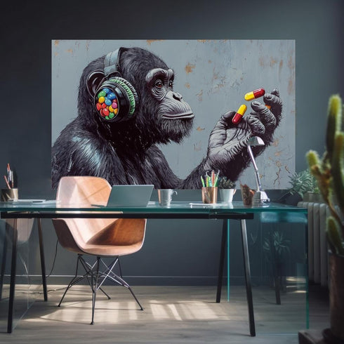 Müzik Dinleyen Maymun Tablo