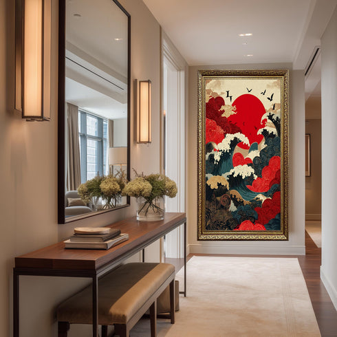 Japon Stili Okyanus Temalı Tablo