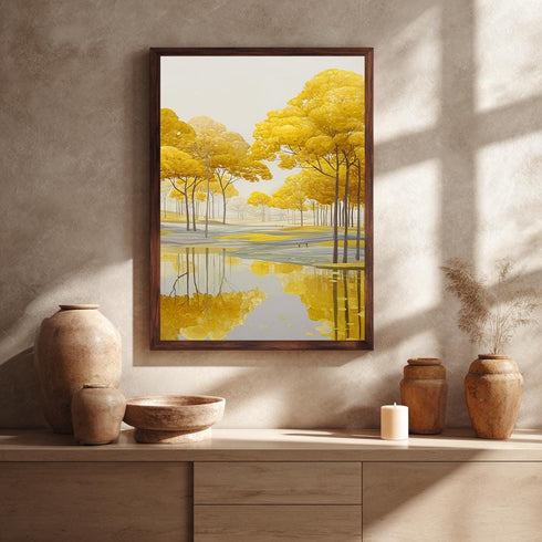Sarı Akarsu ve Ağaçlar Tablo