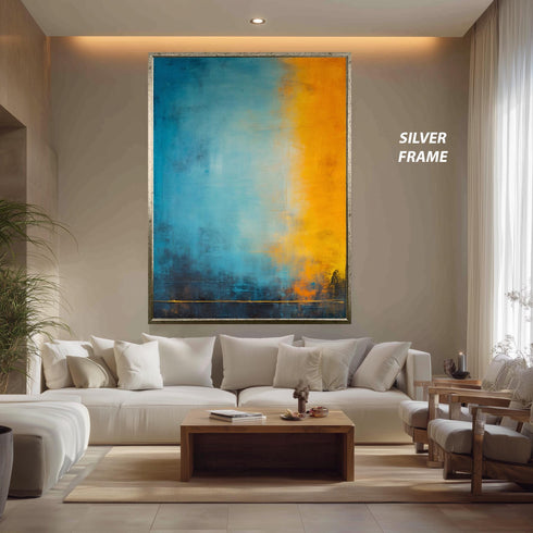 Soyut Mavi Turuncu Tablo