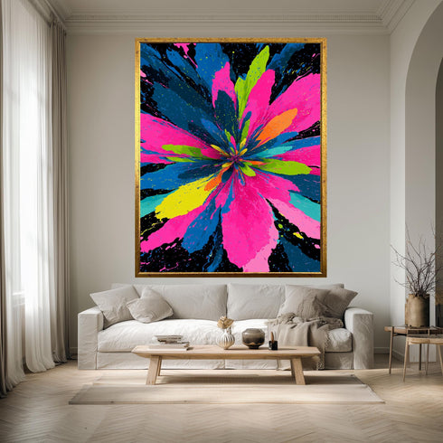 Renkli Soyut Çiçekler Tablo