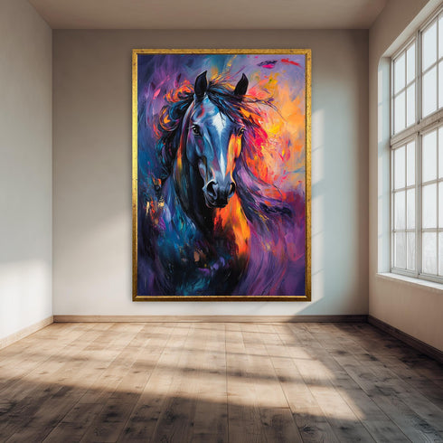 Renkli Yağlı Boya Efektli Kanvas Tablo