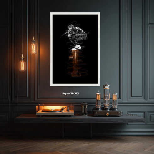 Travis Scott Yangın Musluğu Üzerinde Scribble Art Kanvas Tablo | Nike Sneaker ve Streetwear Duvar Dekoru | Urban Hip Hop Baskı