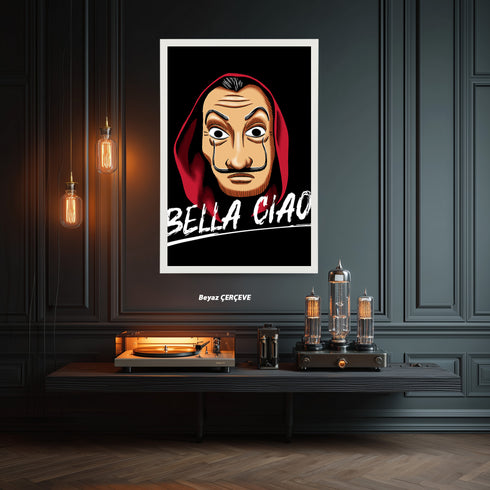 La Casa De Papel Salvador Dali Maskesi ve Bella Ciao Kanvas Tablo | Netflix Fenomen Dizi ve Soygun Temalı Duvar Sanatı
