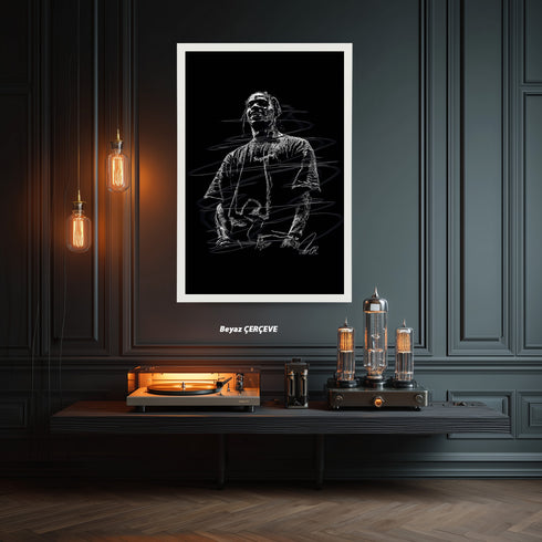 Travis Scott Scribble Art Kanvas Tablo | Hypebeast ve Streetwear Duvar Dekoru |