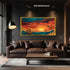 Gün Batımında Yelkenli ve Martılar Tablosu Soyut Deniz Manzarası Modern Kanvas Duvar Dekoru Salon Ofis İçin Büyük Boy Sanatsal Tasarım