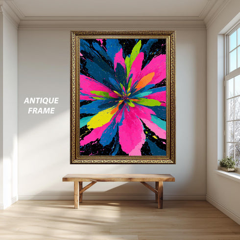 Renkli Soyut Çiçekler Tablo