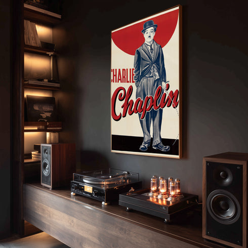 Charlie Chaplin Retro Sinema Posteri | Klasik Komedi Efsanesi ve Şarlo Karakteri Duvar Sanatı