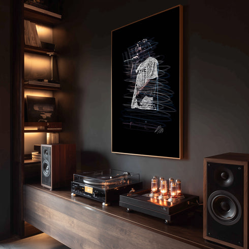 Juice WRLD 999 Scribble Art Kanvas Tablo | Emo Rap ve Hip Hop Müzik Efsanesi Duvar Sanatı | Konser Performans Baskı