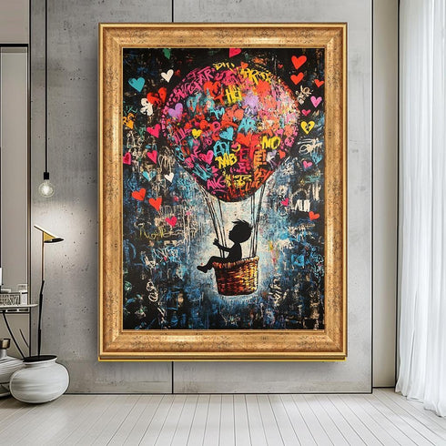 Banksy Stili Balon Tablo