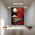 Japanese Maple Tree and Mount Fuji Moonlight Landscape Wall Art Print, Red Autumn Tree Japan Poster, Zen Nature Painting Decor