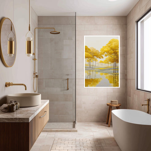 Sarı Akarsu ve Ağaçlar Tablo