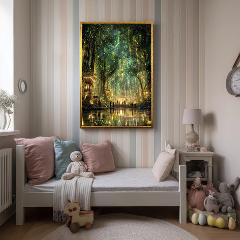 Mistik Aydınlanan Orman Tablo