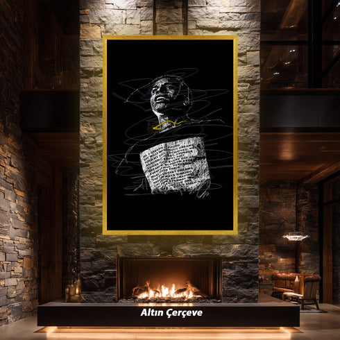 A$AP Rocky Scribble Art Kanvas Tablo | Hip Hop ve Streetwear Duvar Sanatı | Rapçi Portre Kanvas Tablo