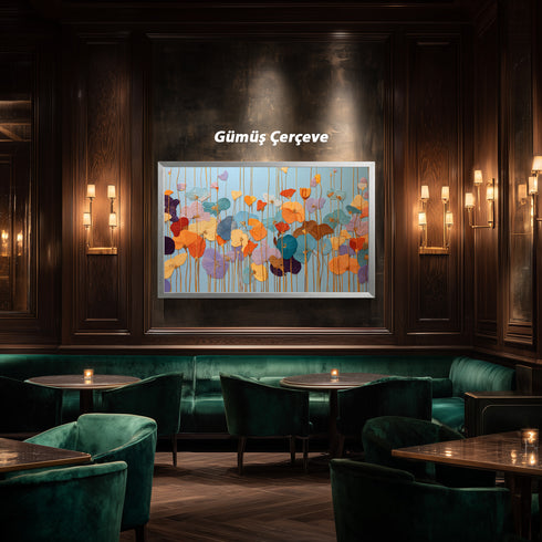 Renkli Kabartmalı Görünümlü Çiçekler Tablosu Modern Soyut Floral Kanvas Duvar Dekoru Salon Yatak Odası Ofis İçin Büyük Boy Şık Tasarım