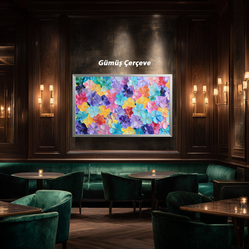 Renkli Pastel Çiçekler Tablosu Soyut Modern Floral Kanvas Duvar Dekoru Salon Yatak Odası Çocuk Odası İçin Canlı ve Neşeli Tasarım