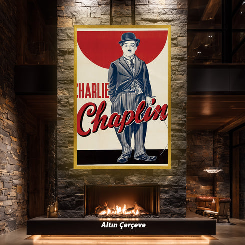Charlie Chaplin Retro Sinema Posteri | Klasik Komedi Efsanesi ve Şarlo Karakteri Duvar Sanatı