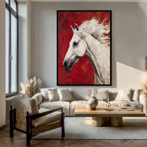 Beyaz At Portre Tablo