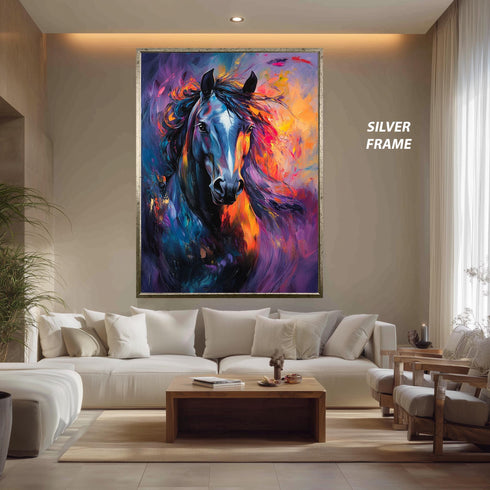 Renkli Yağlı Boya Efektli Kanvas Tablo