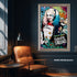 Margot Robbie Harley Quinn Suicide Squad Scribble Art Kanvas Tablo | DC Comics Renkli Pop Art Duvar Sanatı