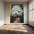 Floral Woman Portrait Wall Art, Surreal White Peony Head Print, Botanical Feminine Artwork for Modern Home Decor