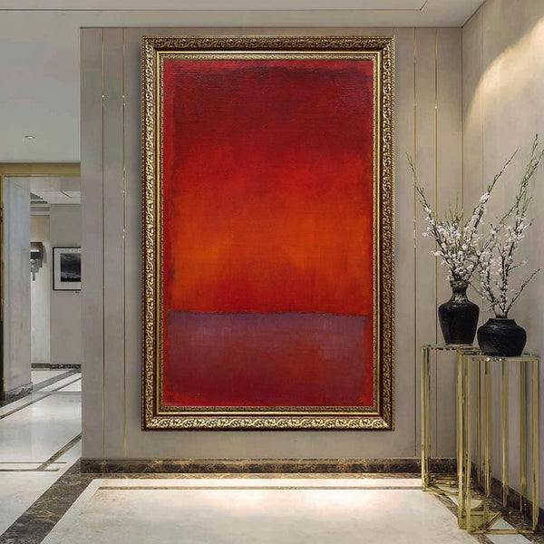 Abstract Red Orange Purple Canvas Wall Art | Rothko Style Print | Modern Color Field Painting | Minimalist Home Decor