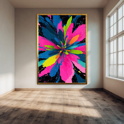 Renkli Soyut Çiçekler Tablo